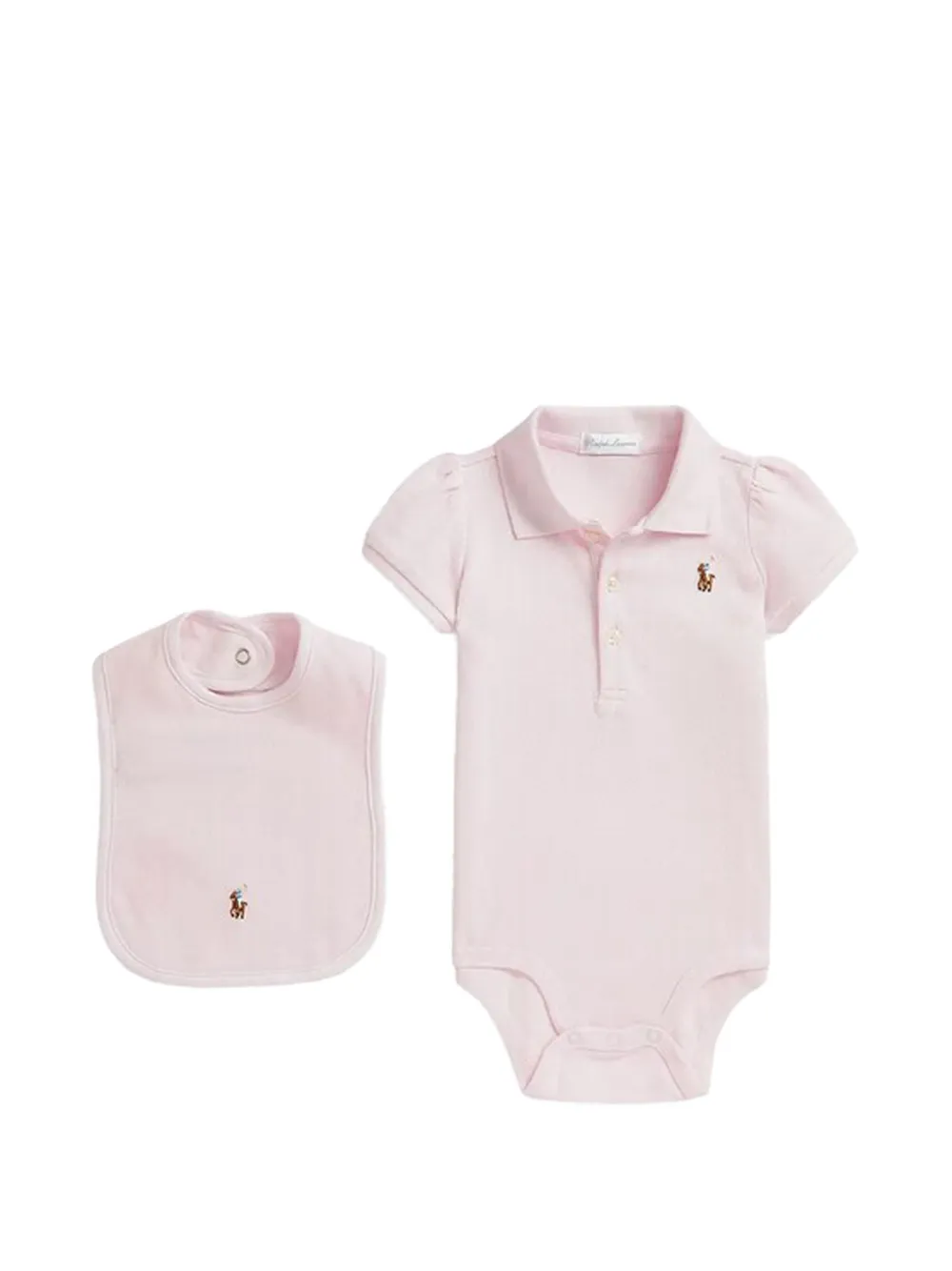 POLO RALPH LAUREN KIDS logo-detail babygrow set - Rosa