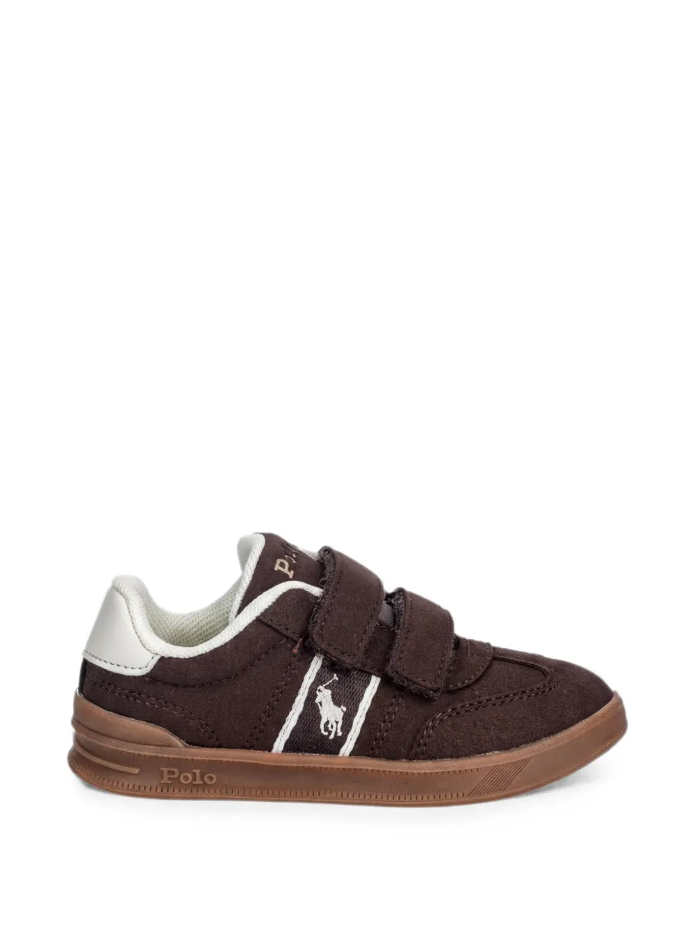 POLO RALPH LAUREN KIDS logo touch-strap sneakers - Marrone