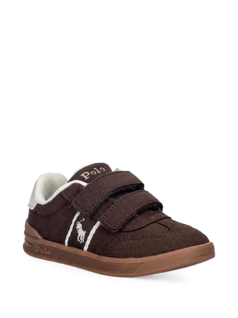 POLO RALPH LAUREN KIDS logo touch-strap sneakers - Marrone