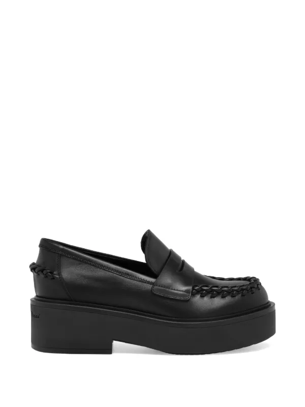 Gianvito Rossi Yuna Braided-detail Loafers in Black