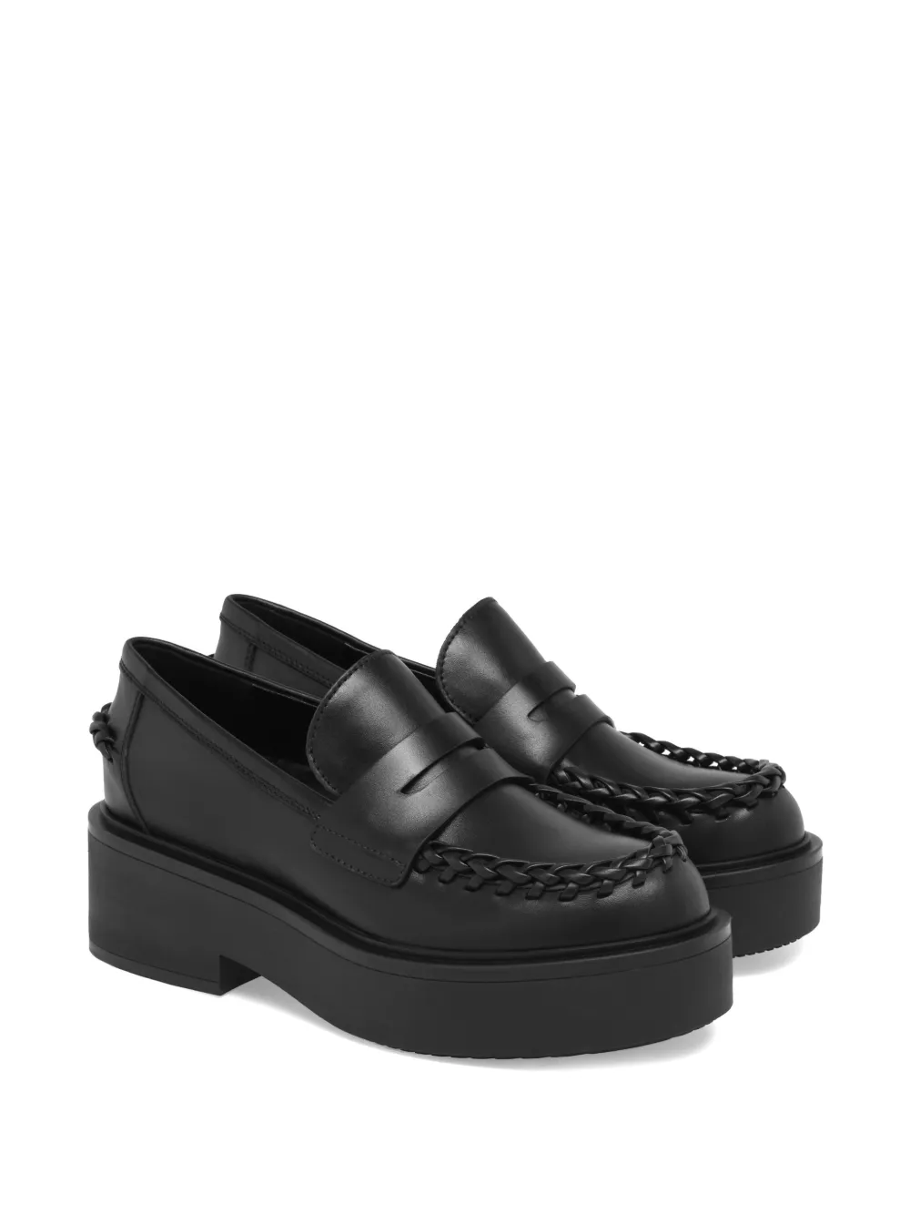 Gianvito Rossi Yuna loafers met gevlochten detail Zwart