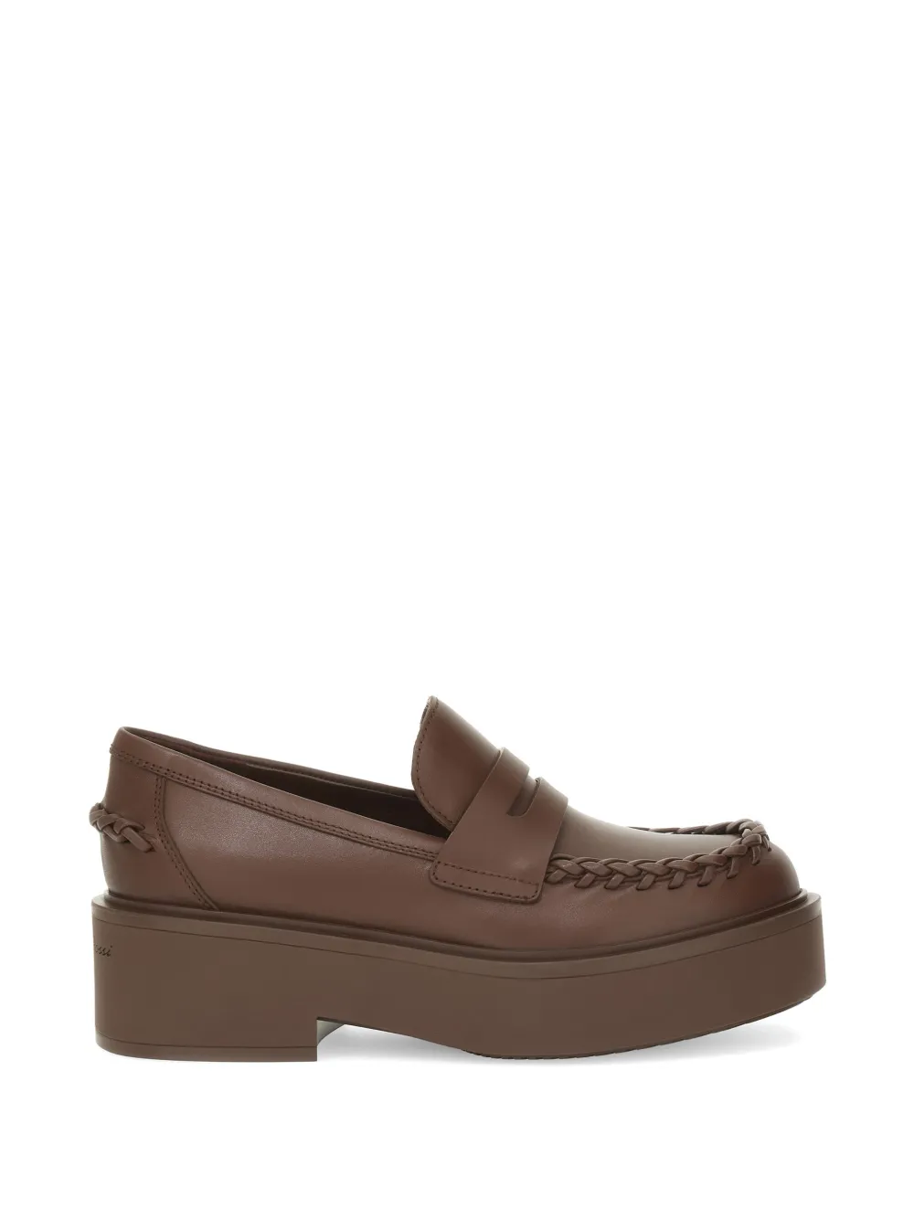 Gianvito Rossi Yuna braided-detail loafers - Brown