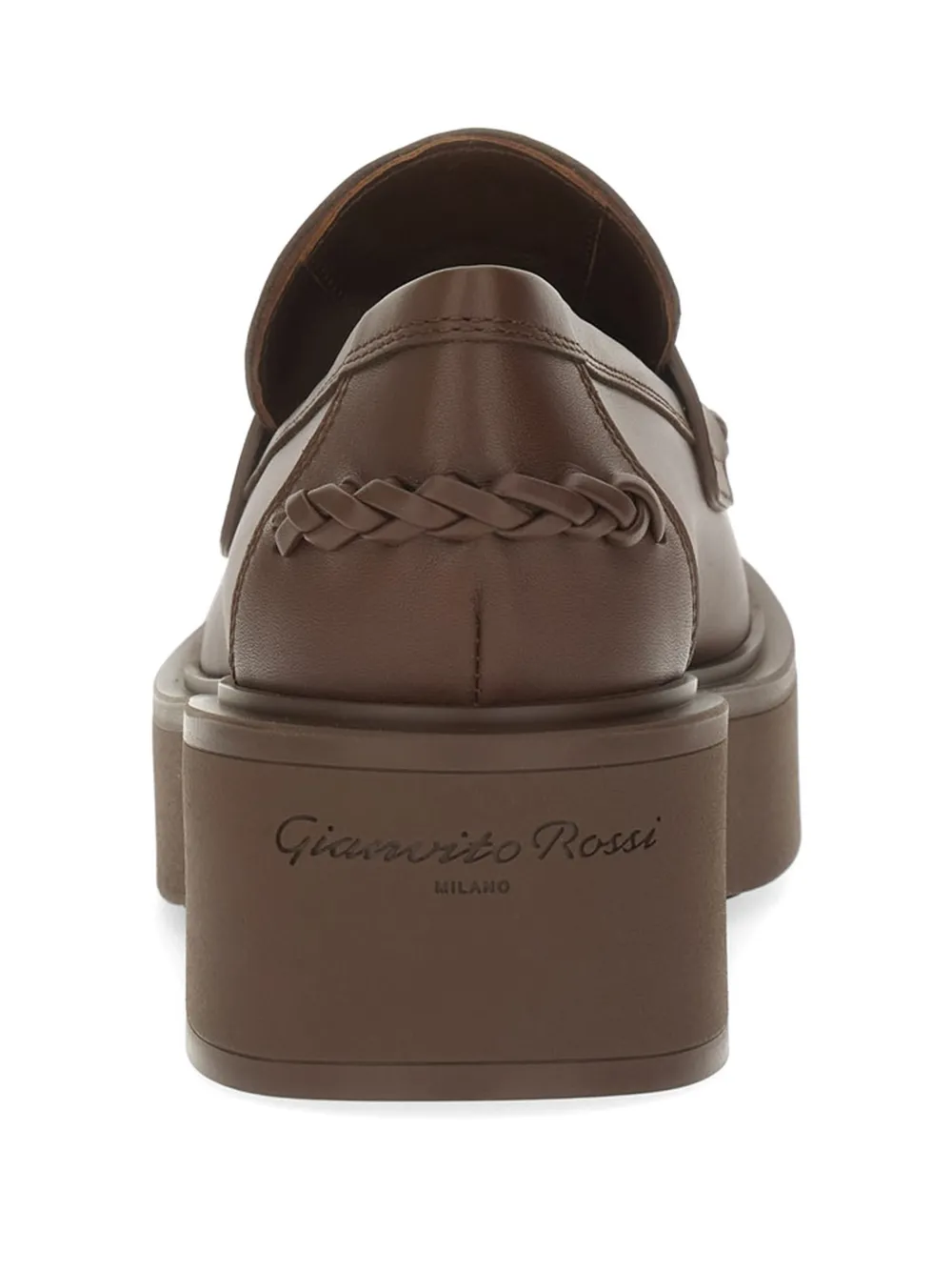 Gianvito Rossi Yuna loafers met gevlochten detail Bruin