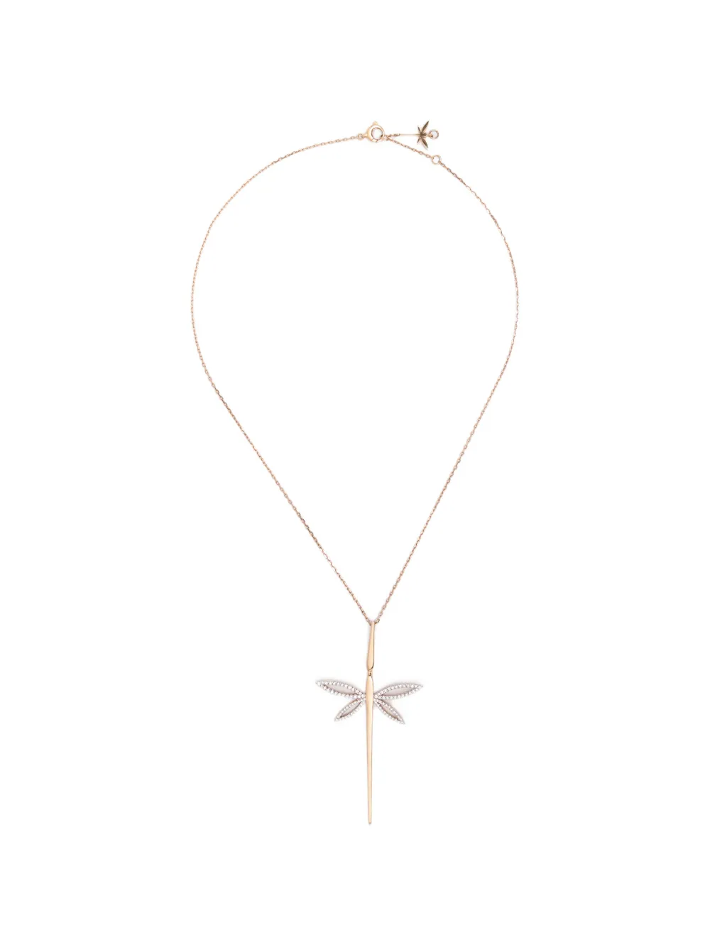 Anapsara dragonfly-pendant diamond necklace - Rosa