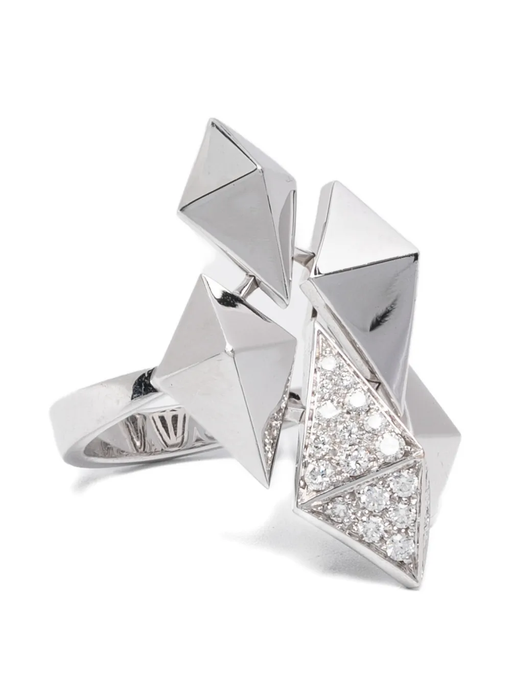 Anapsara pyramid diamond ring - Argento