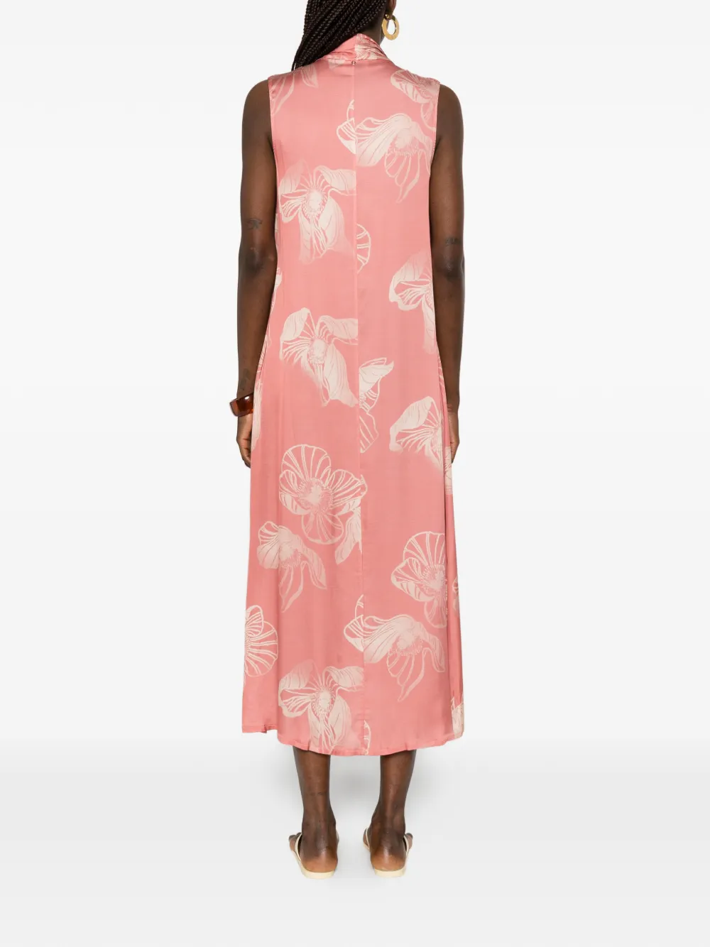 Ottod'Ame Midi-jurk met bloemenprint Roze