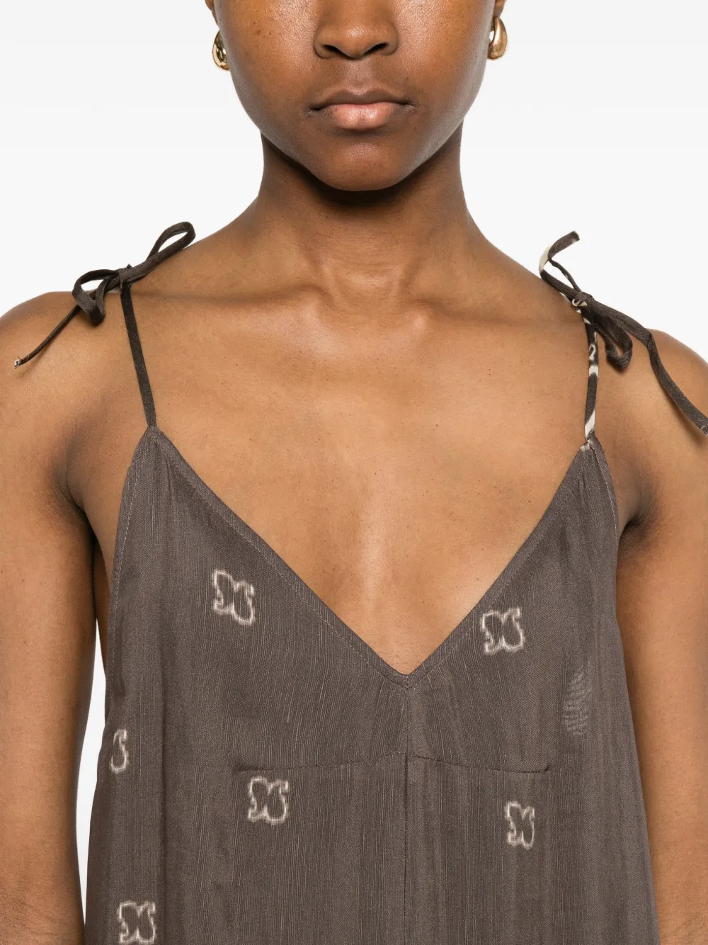Ottod'Ame Jurk met print Bruin