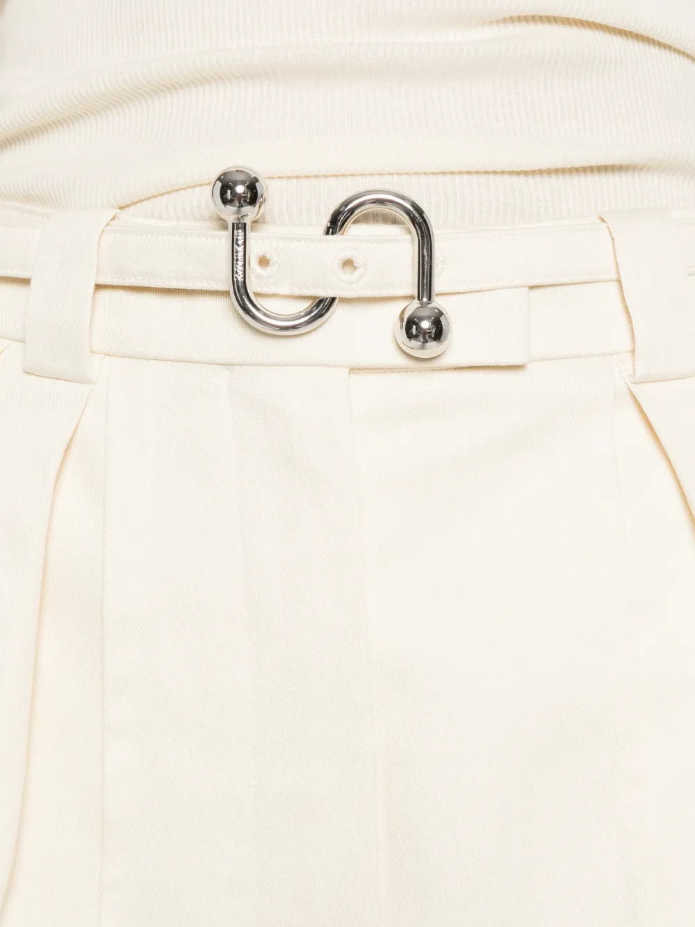 Sportmax Idoneo geplooide palazzo broek met ceintuur Beige