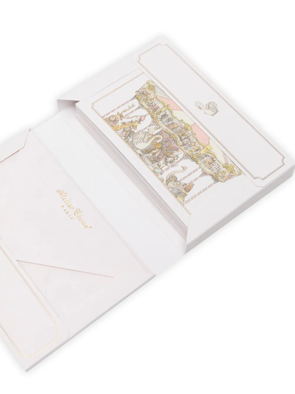 Atelier Choux Tien uitnodigingen met carrousel-print Roze