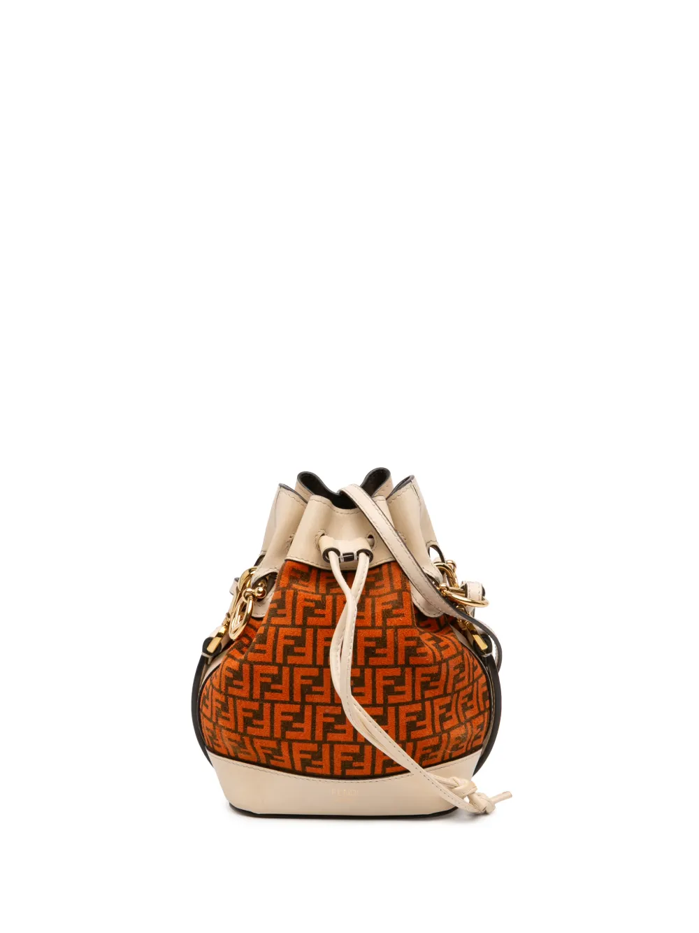 Fendi Pre-Owned 2010-2026 Mini Zucca Suede Mon Tresor Bucket Bag satchel - Arancione