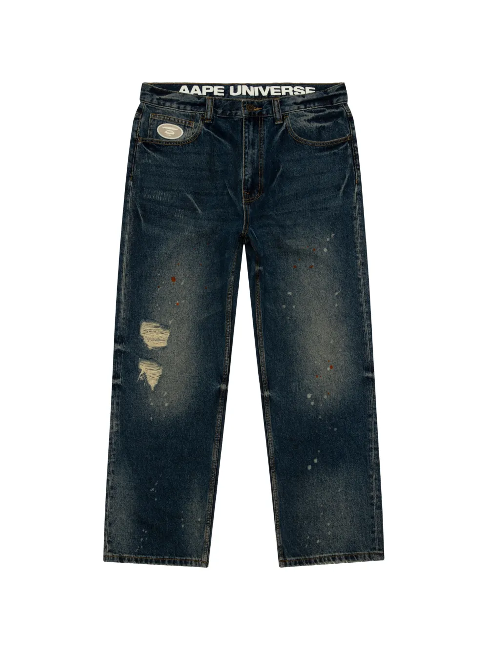 AAPE BY *A BATHING APE® distressed trousers - Blu