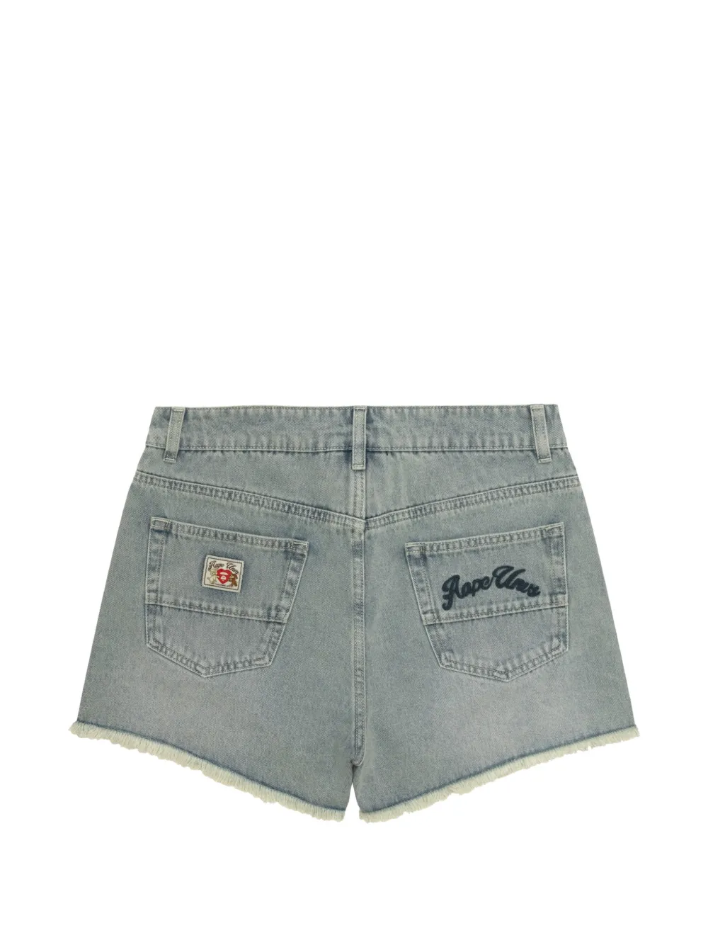  Aape By *a Bathing Ape® Frayed Logo-patch Shorts - Blue 