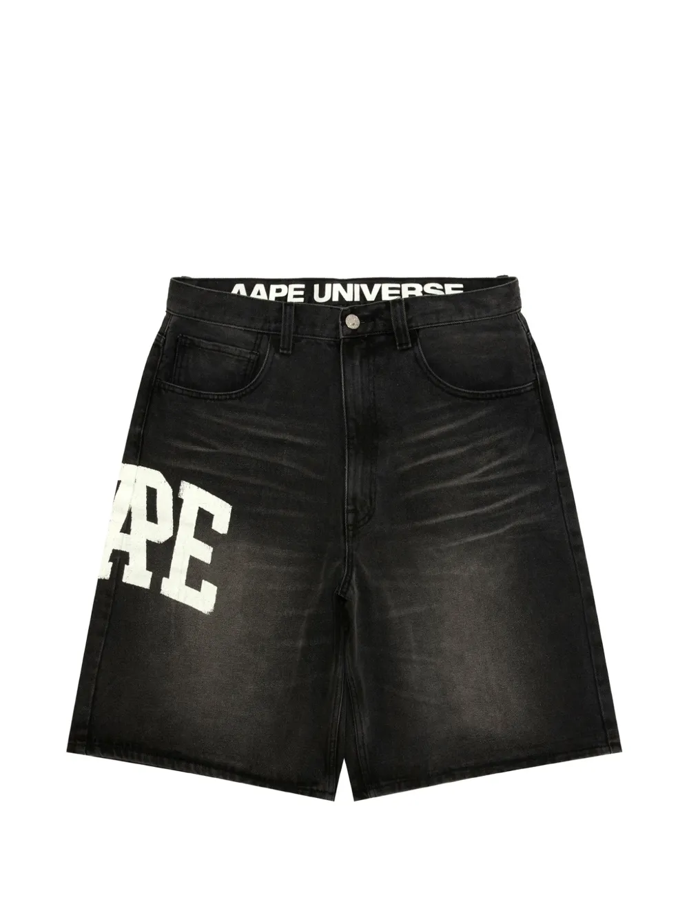 AAPE BY *A BATHING APE® logo-graphic cotton shorts - Schwarz