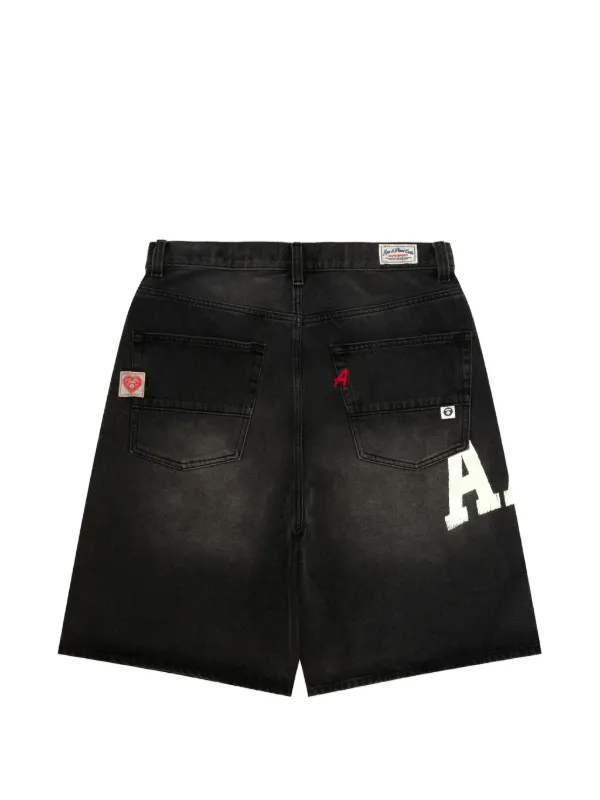 パンツ A BATHING APE アベイシングエイプ デニムパンツ M 黒 【古着 