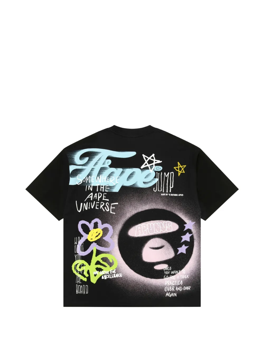 Aape By *a Bathing Ape® Floral-print T-shirt - Black 