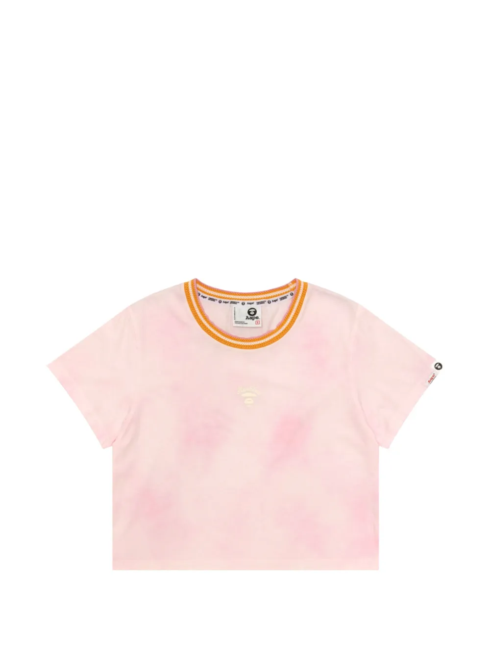 AAPE BY *A BATHING APE® ribbed embroidered T-shirt - Rosa