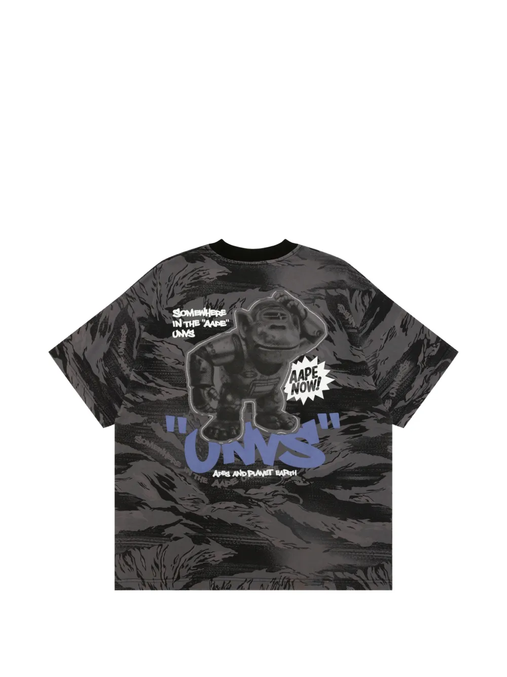AAPE BY *A BATHING APE T-shirt met ronde hals en camouflageprint Grijs