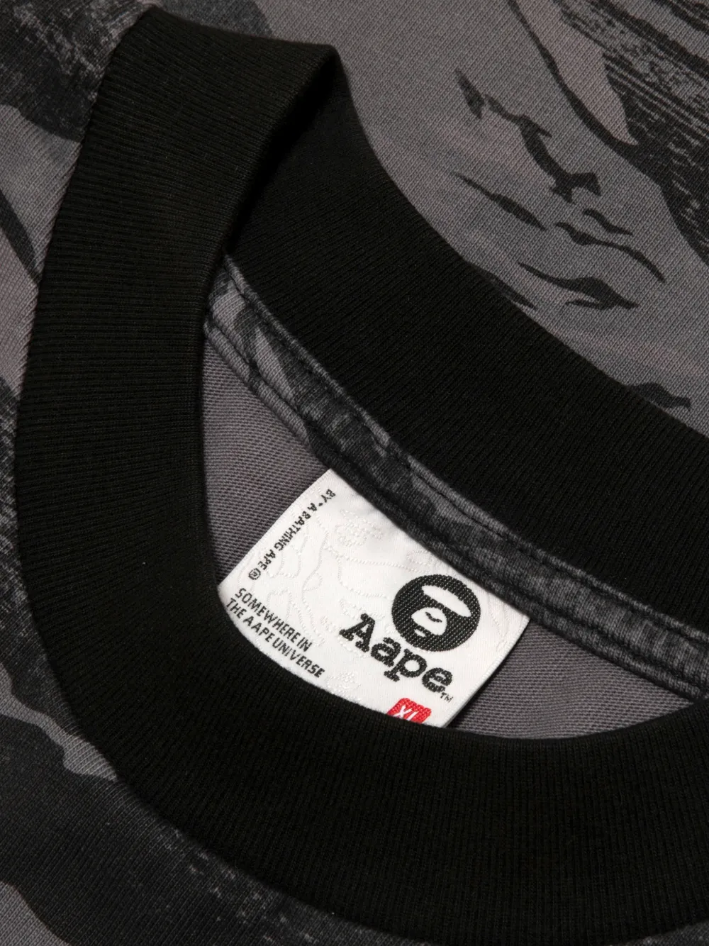 AAPE BY *A BATHING APE T-shirt met ronde hals en camouflageprint Grijs