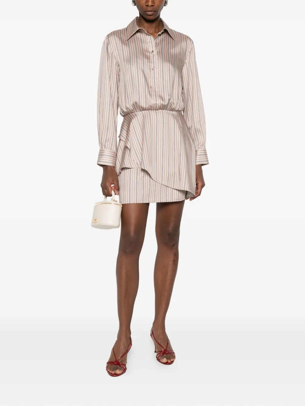 LIU JO Gestreepte mini-jurk Bruin
