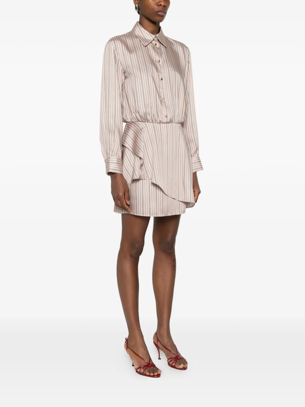 LIU JO Gestreepte mini-jurk Bruin