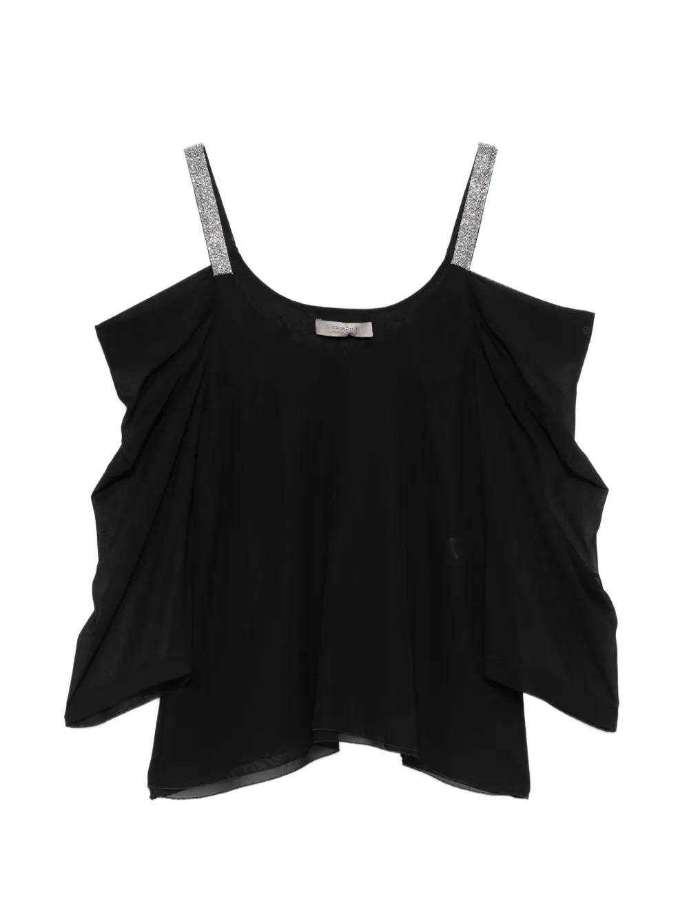 D.Exterior embellished-straps top - Nero