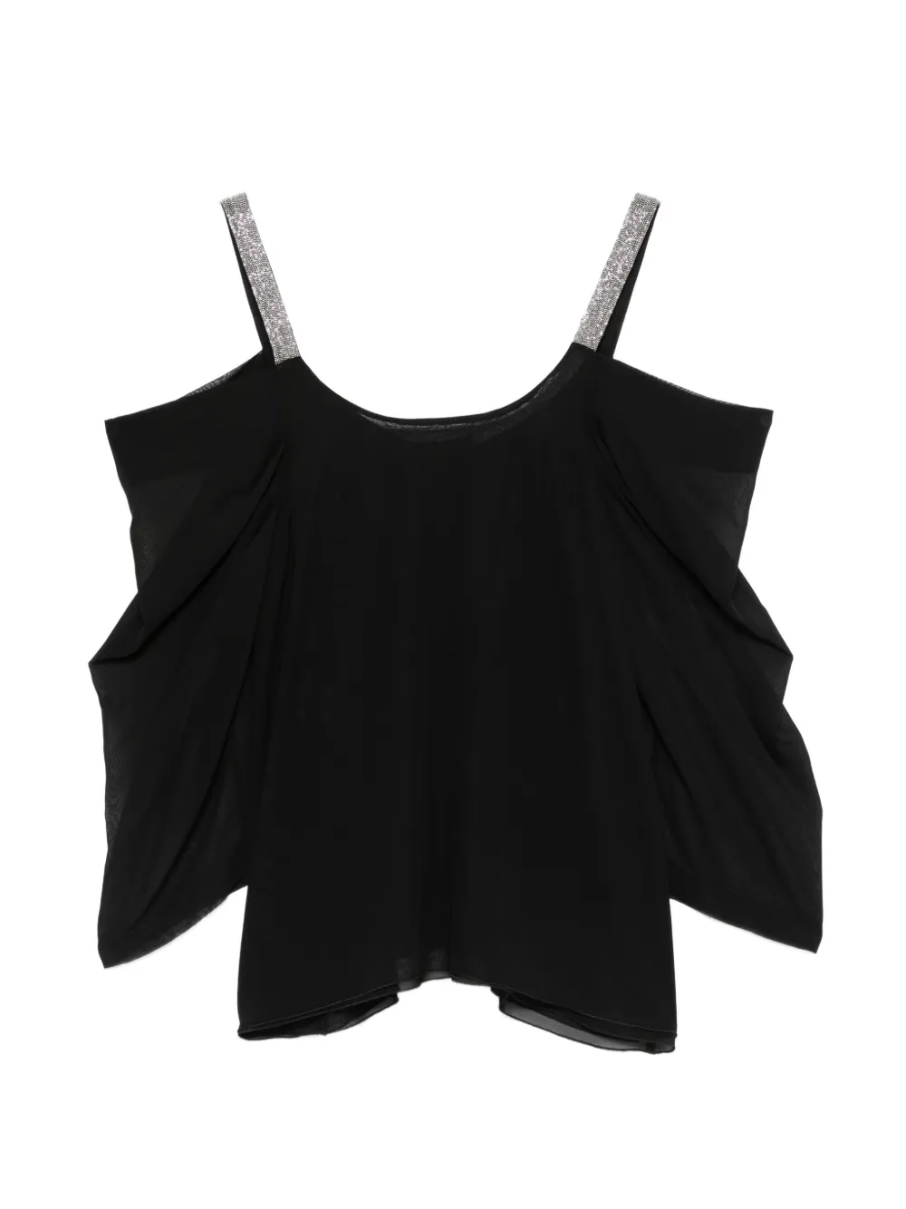  D.exterior Embellished-straps Top - Black 