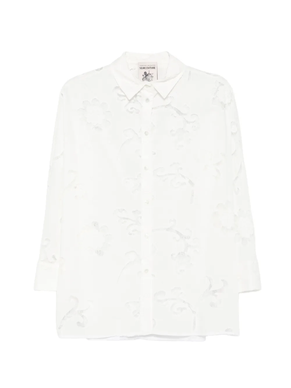 Semicouture floral-embroidered shirt - Bianco