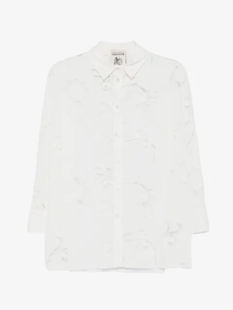 Semicouture camisa con bordado floral