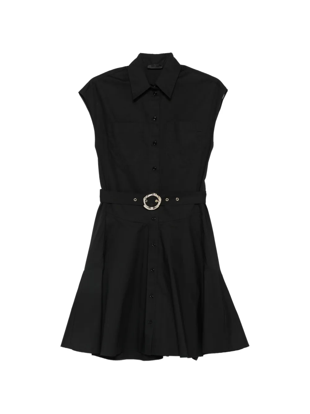 LIU JO belted button-front mini dress - Nero