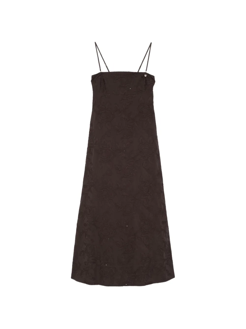 LIU JO floral sleeveless midi dress - Marrone