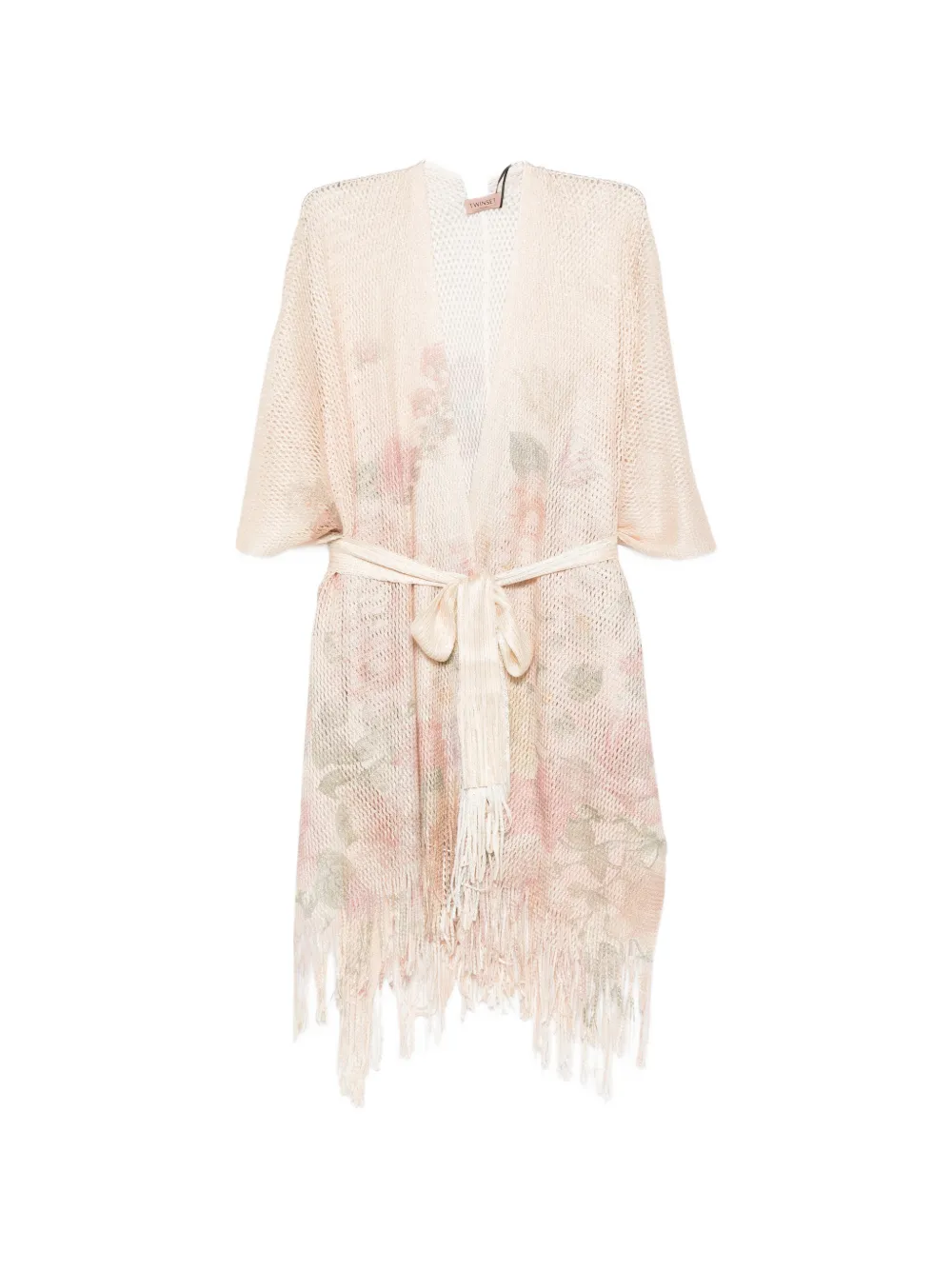 TWINSET floral-print fringed beach cover-up - Toni neutri