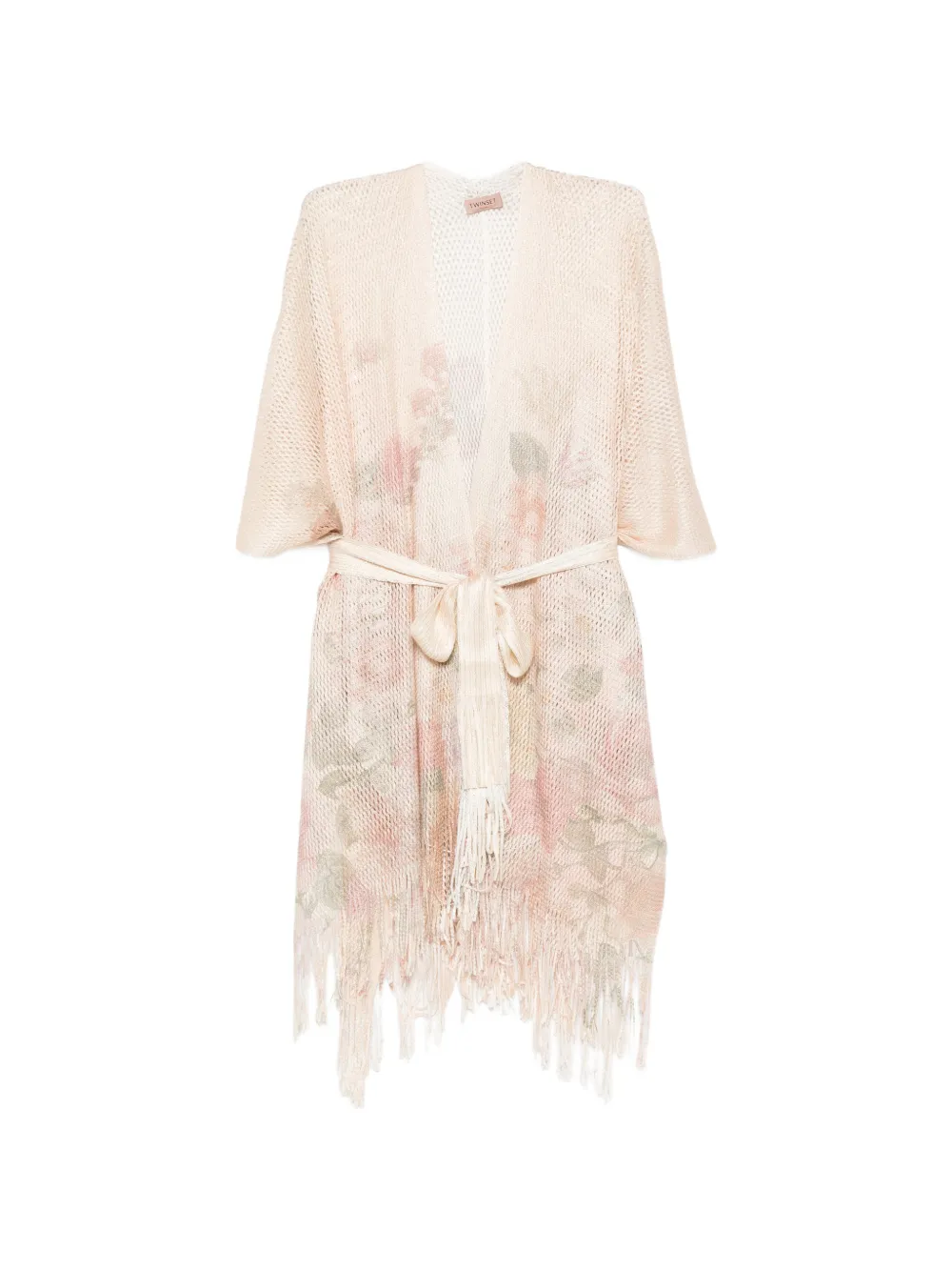 TWINSET floral-print fringed beach cover-up - Toni neutri
