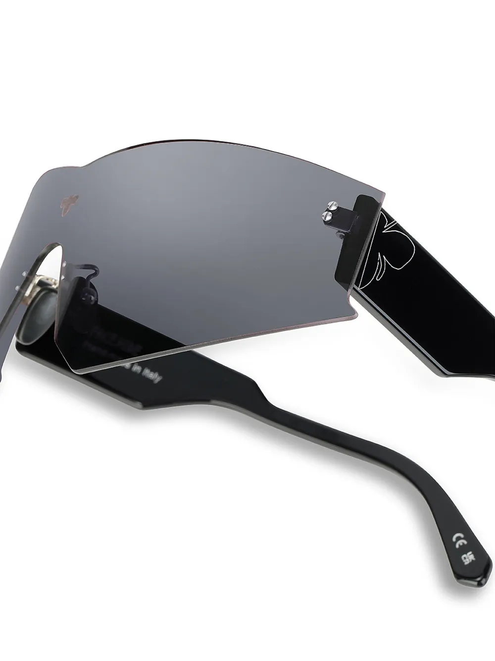  Face Hide Vertigo Futuristic-shape Logo-detail Sunglasses - Black 