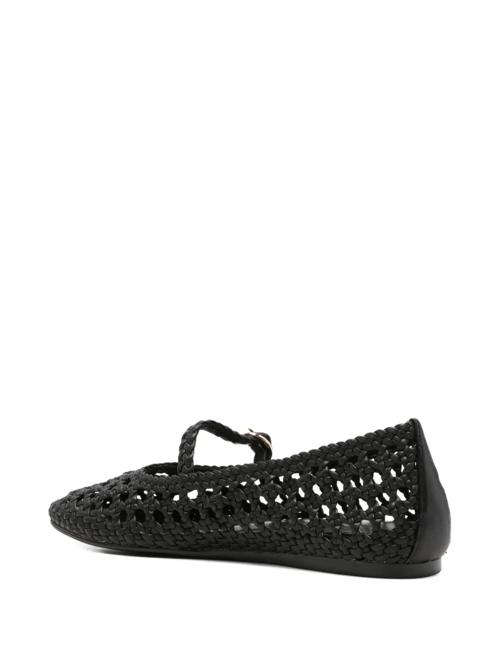  Zolfo Woven Strap Ballet Flats - Black 
