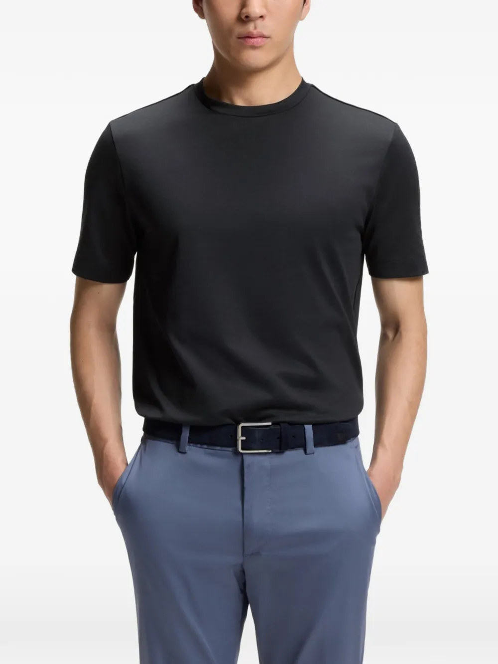 BOSS Performance T-shirt van katoenblend Blauw