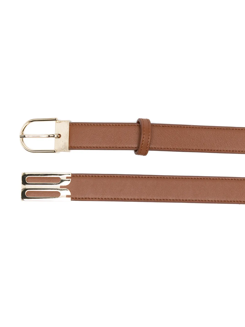 Victoria Beckham Dorian leren riem met gespsluiting Bruin