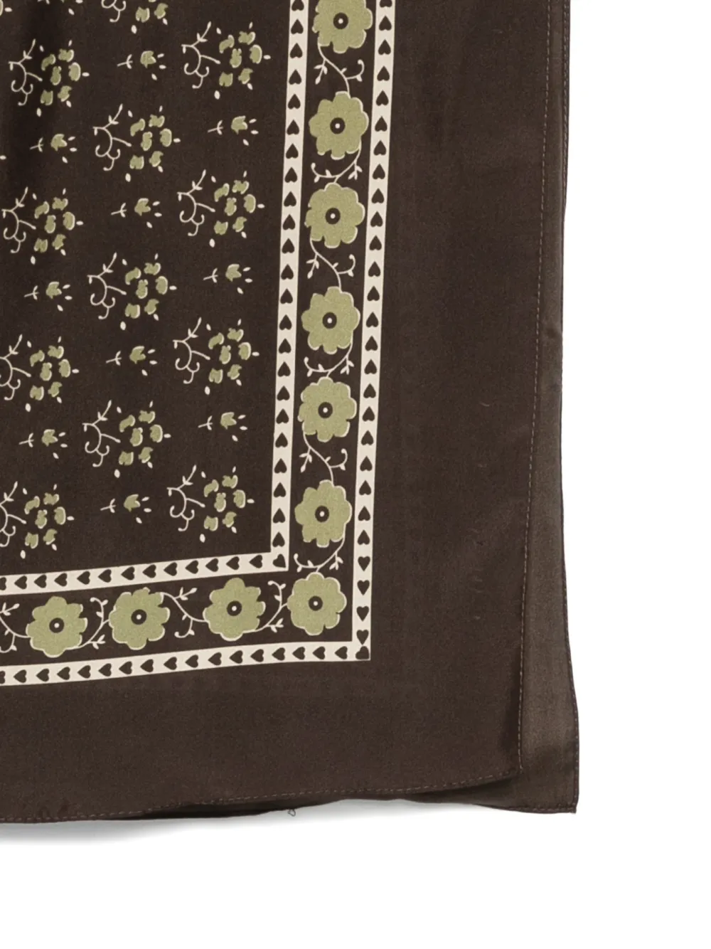 Soeur Floral Silk Scarf - Brown 