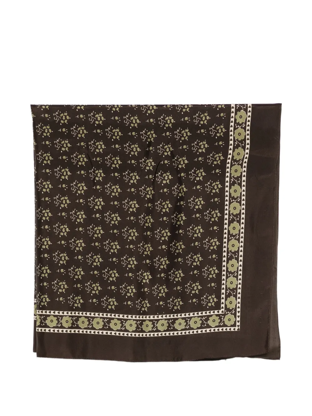 Soeur floral silk scarf - Marrone