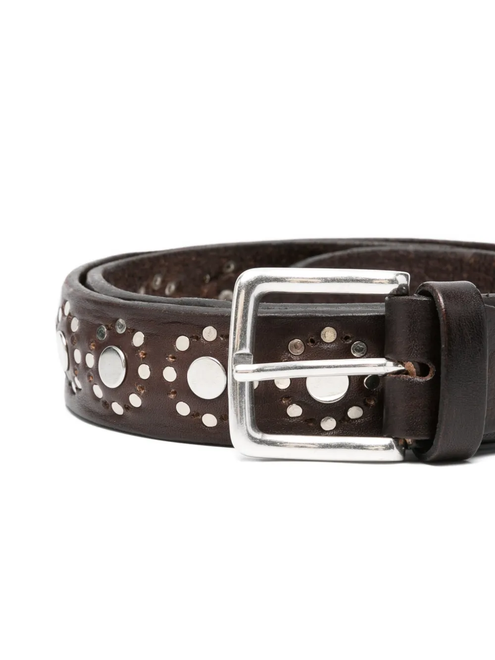  Alberto Luti Studded Belt - Brown 
