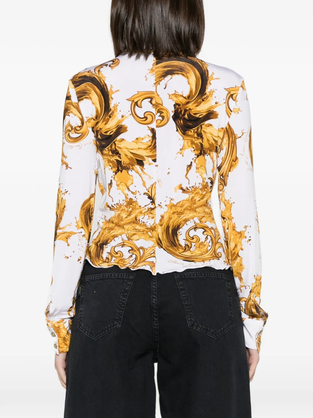 Versace Jeans Couture Overhemd met barokprint Wit