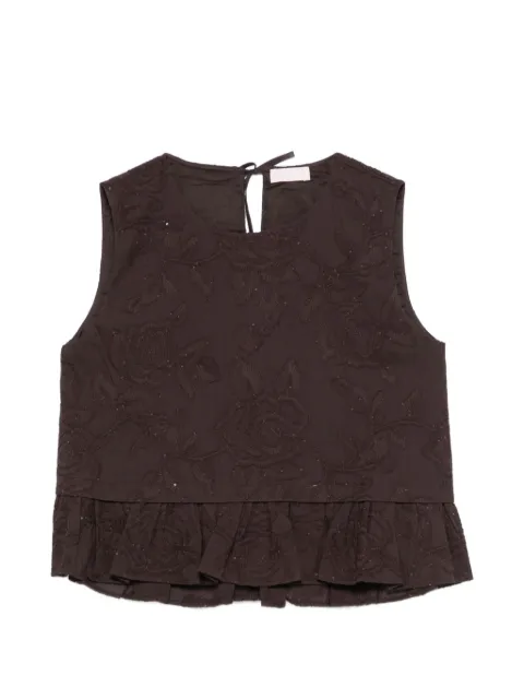LIU JO top bordado con lentejuelas