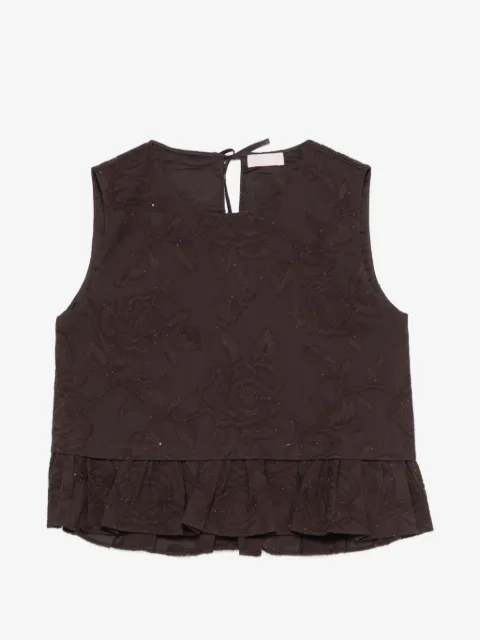 LIU JO sequin-embellished embroidered top
