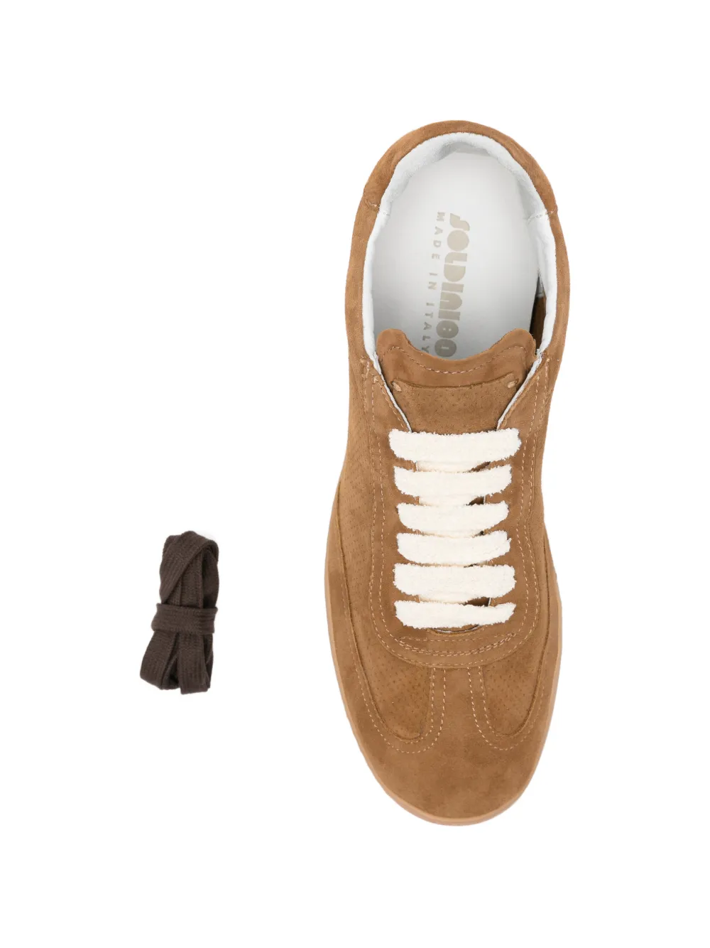 SOLDINI80 Akira geperforeerde suède sneakers Bruin