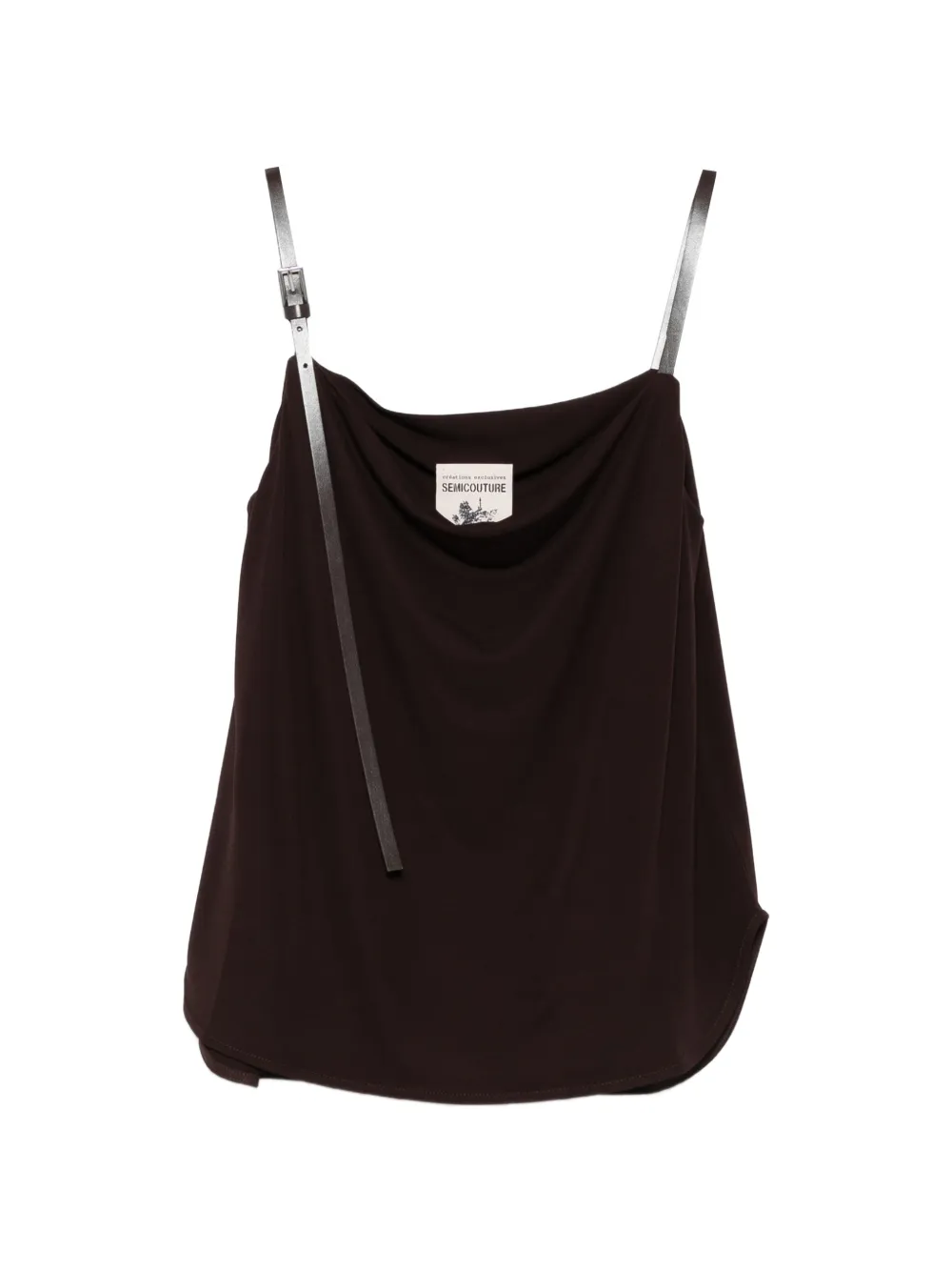 Semicouture Kayly buckle-strap top - Marrone