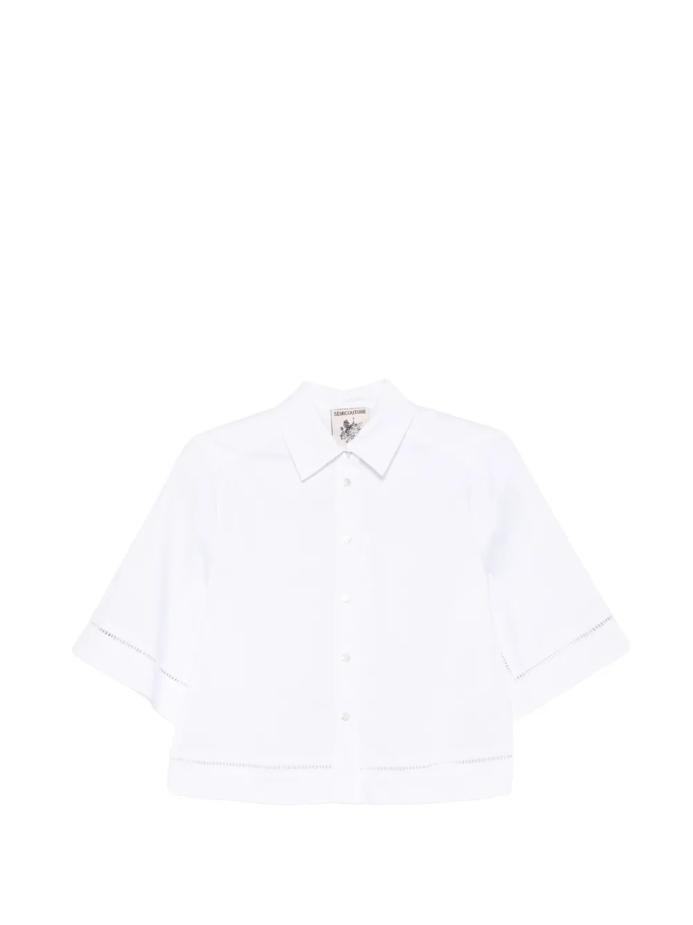 Semicouture Madelaine short-sleeve shirt - Bianco