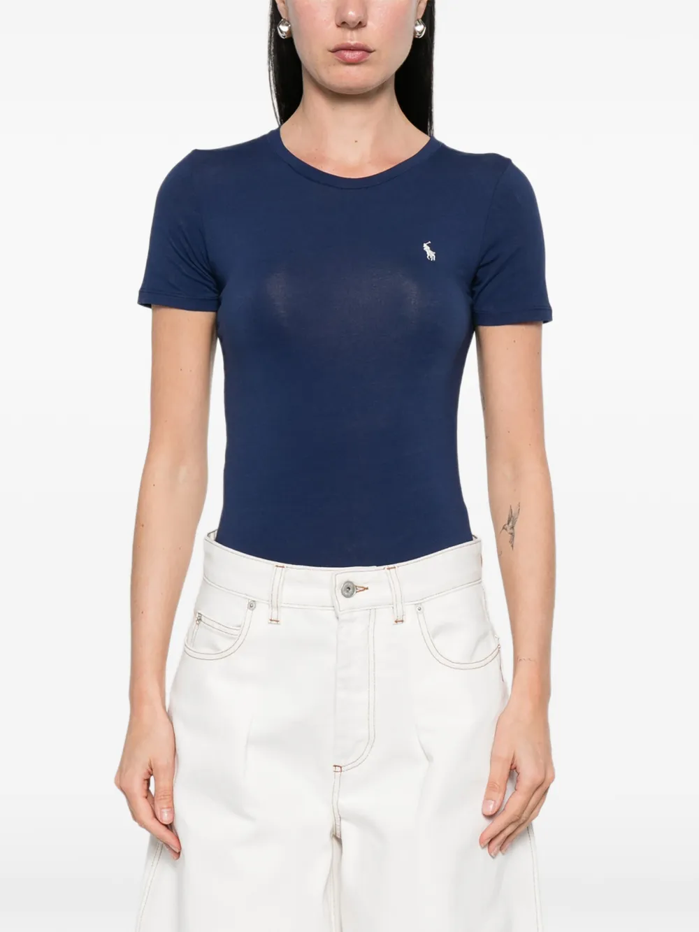 Polo Ralph Lauren Romper met geborduurde kraag Blauw