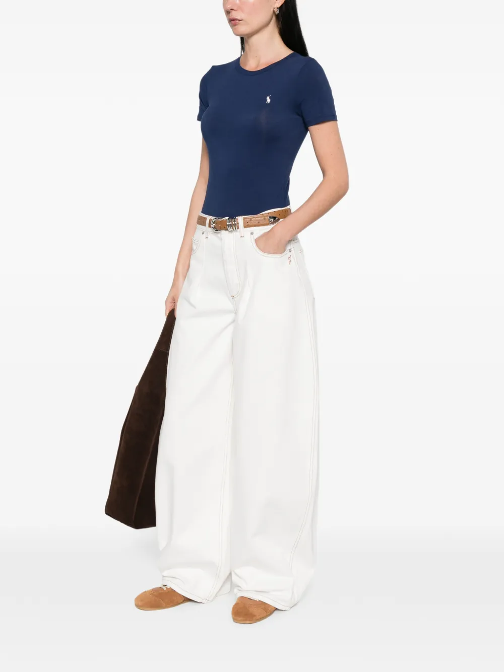 Polo Ralph Lauren Romper met geborduurde kraag Blauw