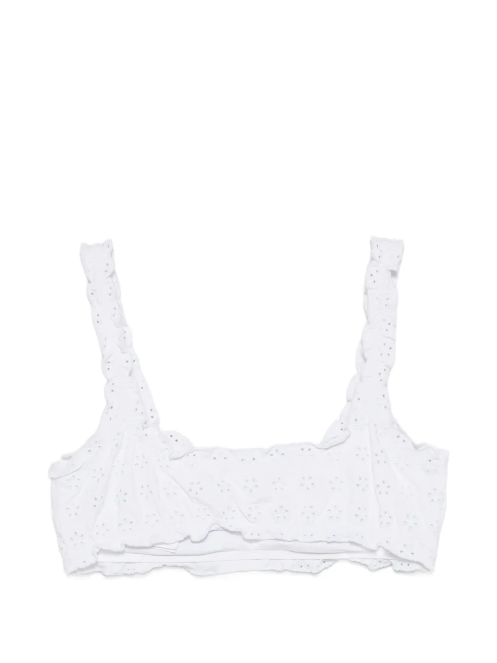 Polo Ralph Lauren Bikinitop met broderie anglaise Wit
