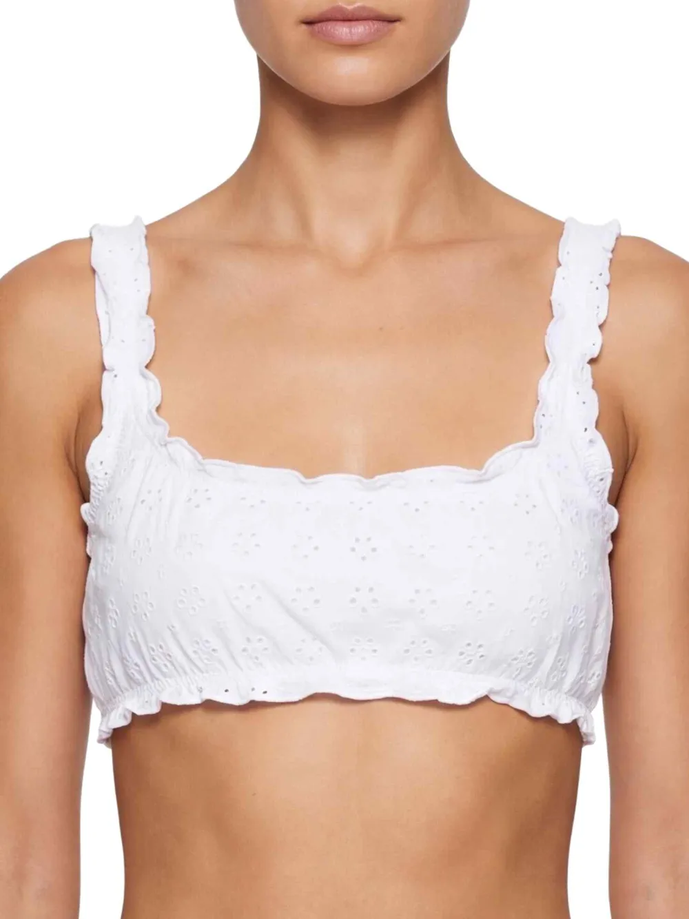Polo Ralph Lauren Bikinitop met broderie anglaise Wit