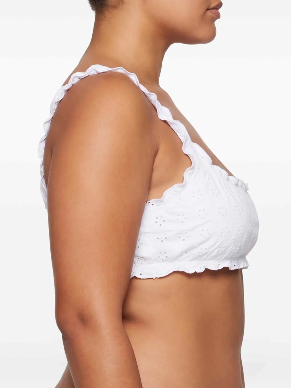 Polo Ralph Lauren Bikinitop met broderie anglaise Wit